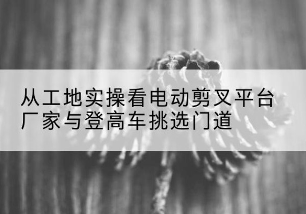 商水电动剪叉升降平台厂家-从工地实操看电动剪叉平台厂家与登高车挑选门道